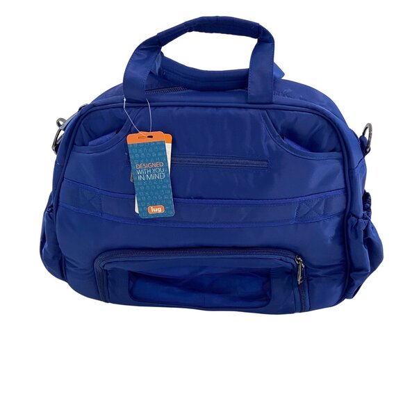 Lug Tuk Tuk Quilted Blue Nylon Carryall or Diaper Bag With Multiple Pockets & Ad - Picture 2 of 10